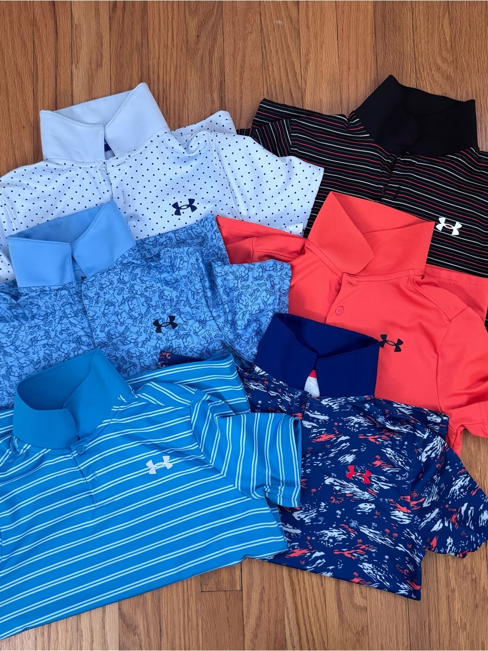 Under Armour Kids Polo Bundle in Blue, Coral & Black